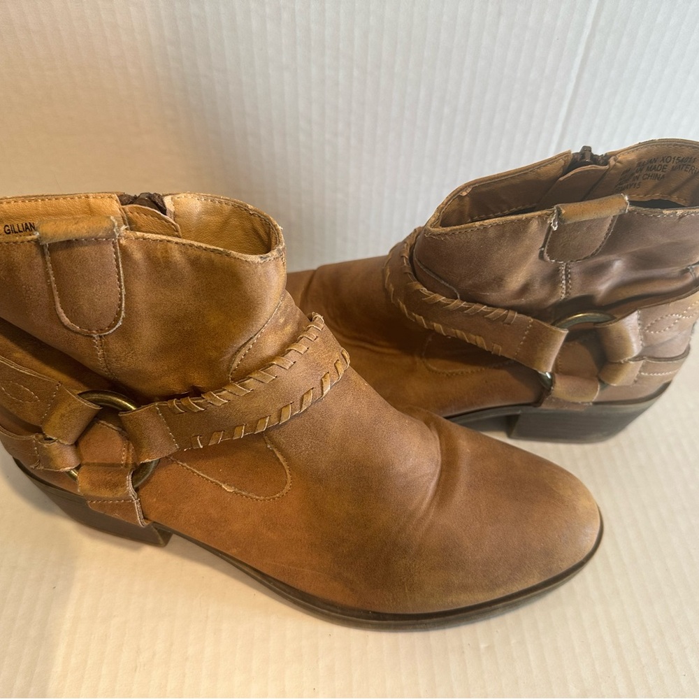 XOXO Brown Leather Ankle Boots